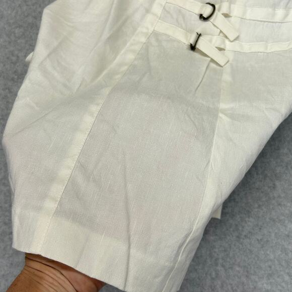 Boston Design Studio Linen Blend Shorts Womens 6 Ecru 28" W Semi Sheer 7" Inseam - Picture 8 of 16